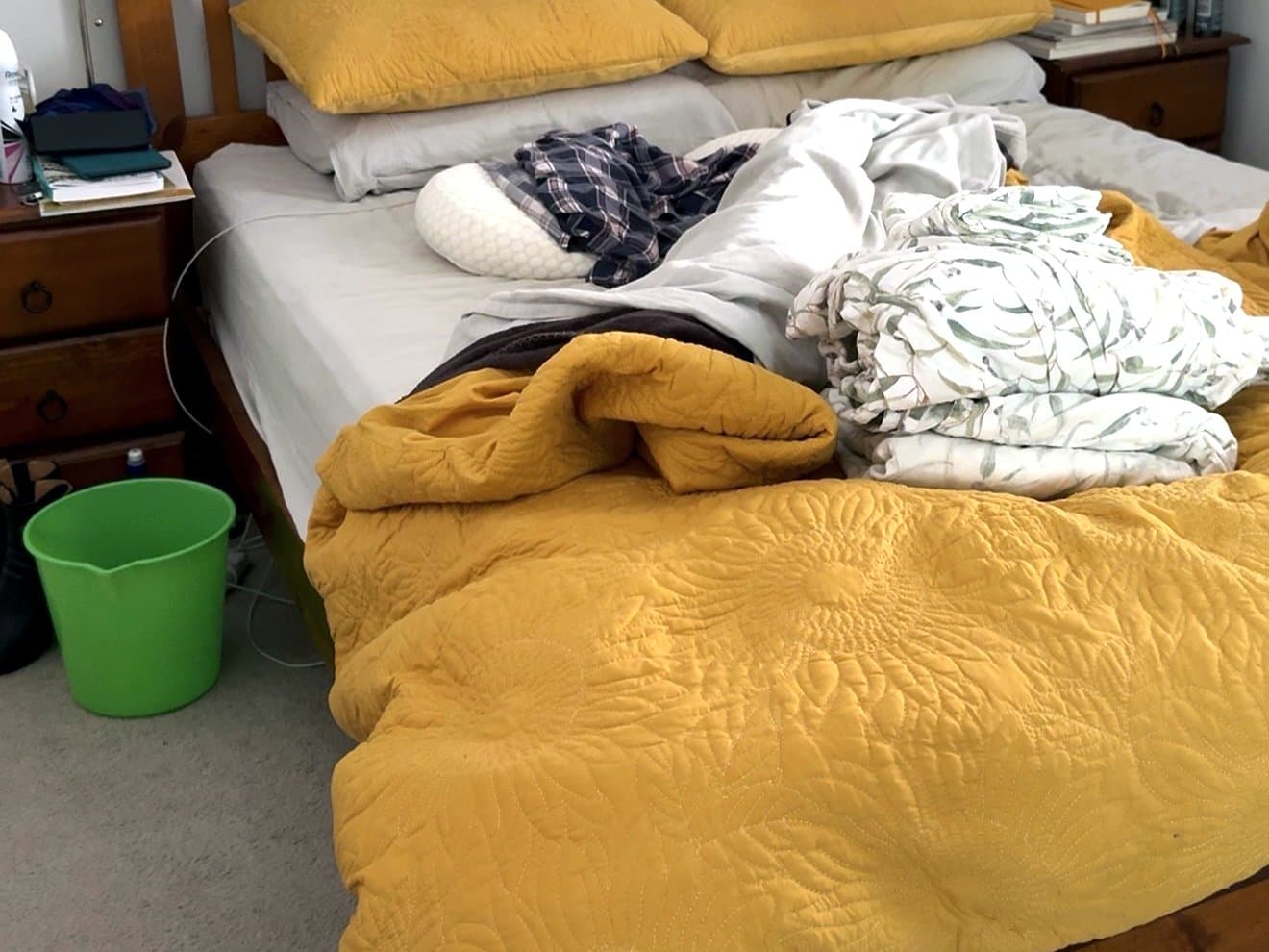 Bedroom cleaning result before