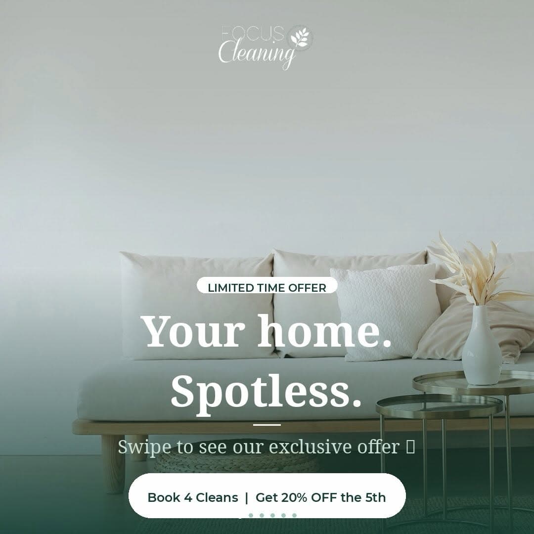 Imagine walking into a perfectly cleaned home… every single time. For a limited time: Book 4 cleans & receive 20% OFF y